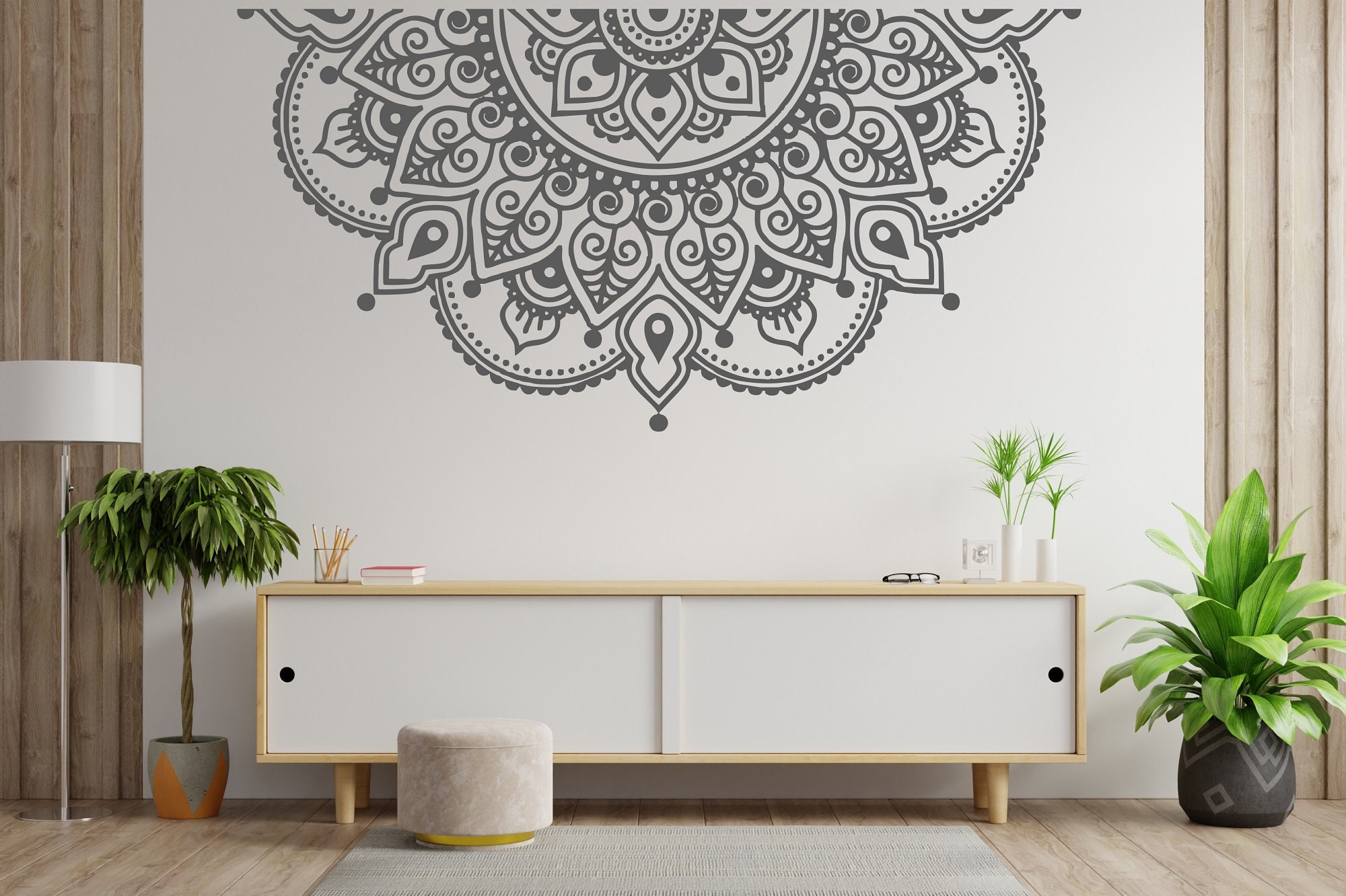Indian Mandala Half Piece DecalSpiritual Buddhism Wall mural | Etsy