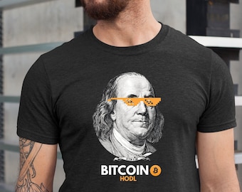 Bitcoin Franklin Tee \\ Bitcoin T-Shirt // Cryptocurrency// Cryptocurrency Tee // Bitcoin Gift // Gift for him // Gift for her