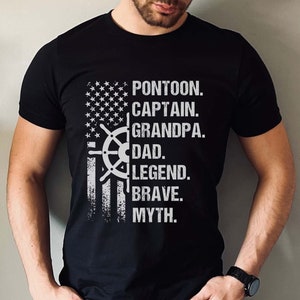 Ponton opa & papa T-shirt ponton kapitein shirt cadeau voor papa varen opa shirt ponton boot shirt cadeau voor booteigenaar opa Tee