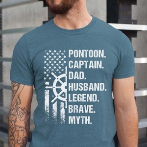 Ponton boot kapitein T-shirt voor man & vader booteigenaar shirt grappig cadeau voor man grappig ponton shirt vader geschenken ponton kapitein cadeau