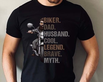 Dad Husband Biker T-Shirt Legend Husband Gift Fathers Day Gifts for Dad Cool Dad Shirt Funny Biker Shirt Legend Dad Shirt Biker Dad Tee