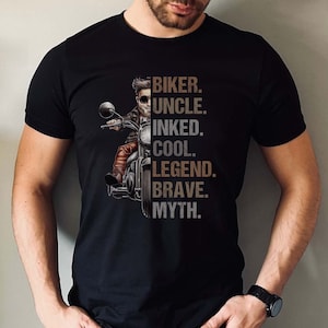 Tattoo Biker Uncle Shirt Gift for Uncle Cool Uncle Tee Trendy Uncle Shirts Uncle Birthday Gift Funny Motorcycle T-shirt For Tattoo Uncle