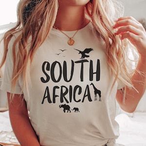 Sudafrica T-Shirt Safari Tee Regalo perfetto per gli amanti degli animali Camicia da viaggio sudafricana Amanti della fauna selvatica Tshirt T-shirt con stampa animalier