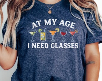 Funny Cocktail Graphic T-Shirt for Women | Happy Hour Tee with Drink Art | Gift Idea for Wine Lovers & Girls Night Out Fun