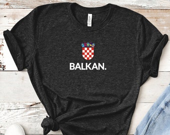 Koszulka unisex z Bałkanów | Koszulka z Chorwacji | Prezent z Chorwacji | Odzież z Dziedzictwa Balkanów