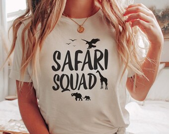 Safari Squad t-shirt per gli amanti della fauna selvatica regalo per la guida Safari Safari compleanno t-shirt vacanza camicie camicia amante degli animali selvatici camicia da viaggio
