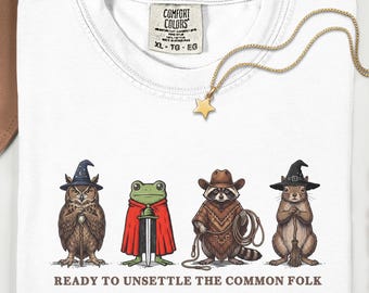 Funny Animal Shirt | Wizard Witch Raccoon Frog | Cottagecore Tee