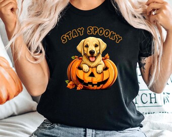 Stay Spooky T-Shirt Labrador Retriever Dog Shirt Dog Funny Halloween Shirt Cute Halloween T-Shirt Halloween Gift Shirt Ghost Dog T-Shirt