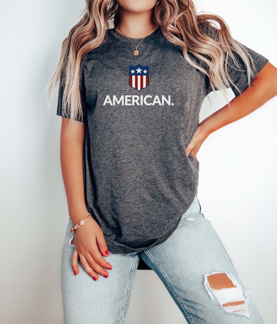 American T-shirt For Her USA T-Shirt America Flag Tee Patriot Shirt For Him Minimalist USA Shirt Gift 4th of July Shirt Gift For Patriot
