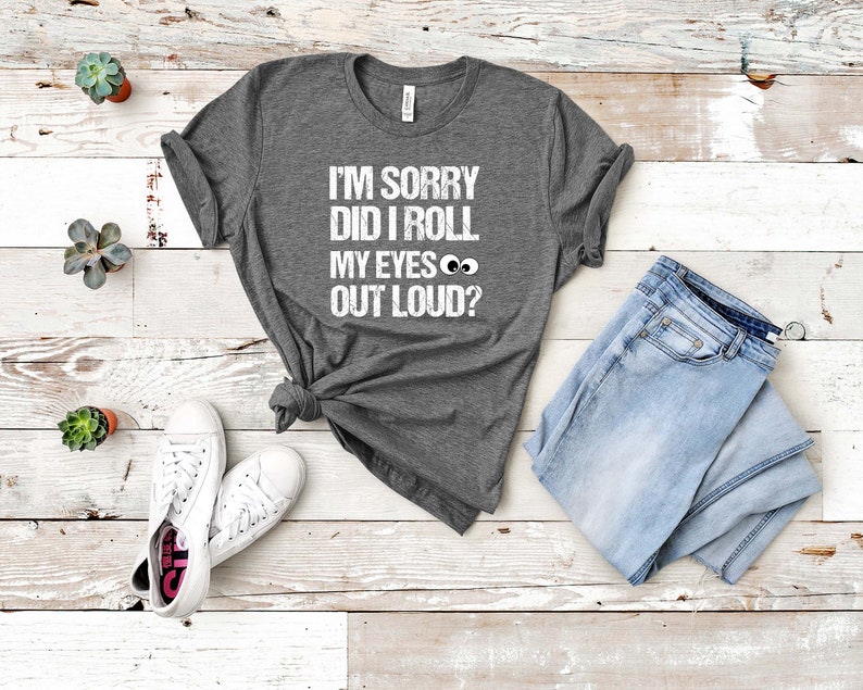 Roll My Eyes Adult Unisex Tee - Funny Sarcasm T-Shirt with Witty Sayings for Men Women Heather Dark Grey