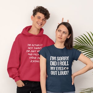 Roll My Eyes Adult Unisex Tee - Funny Sarcasm T-Shirt with Witty Sayings for Men Women image 2
