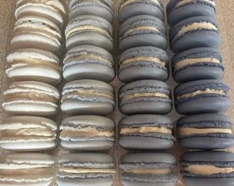 24 Blue ombre coloured macarons,baby shower,homemade,cakes