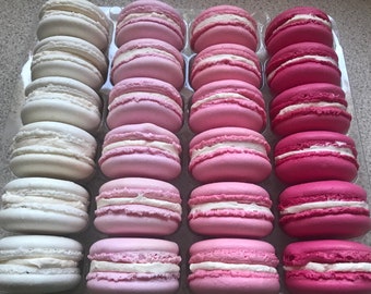 Pink ombre coloured macarons