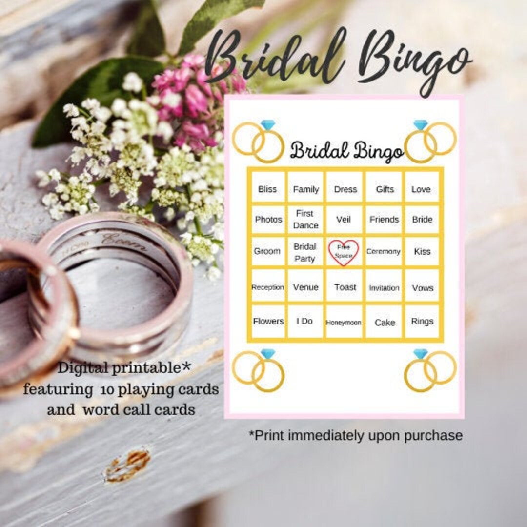 Bridal Bingo Digital Printable - Etsy