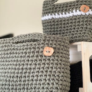 Small handmade crochet bag made of recycled cotton