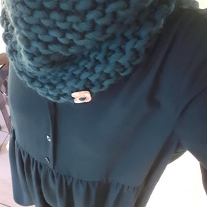 Snood, écharpe tube, tour de cou, tricoté entièrement à la main en grosse laine 100% naturelle image 1