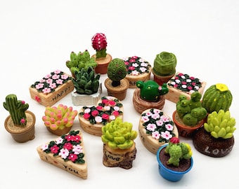 5pcs Dollhouse Miniature Resin Cactus DIY Plants Decoration T zi