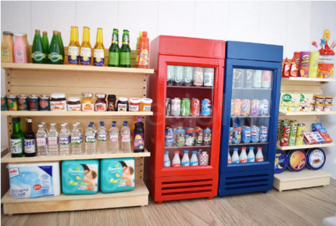 1Set Wooden 112 Dollhouse Miniature Supermarket Shelves for Etsy