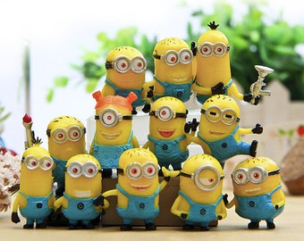 12pcs/lot Minion Miniature Figurines Toys Cute Lovely Model Kids Toys 3cm PVC Anime Children Figure