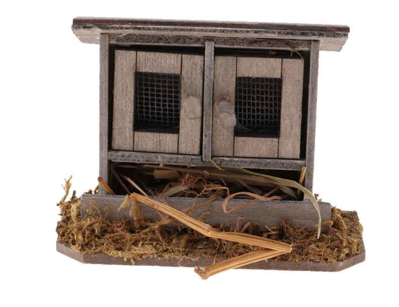 1/12 Miniatures Dollhouse Wooden Simulation Chicken Coop Etsy