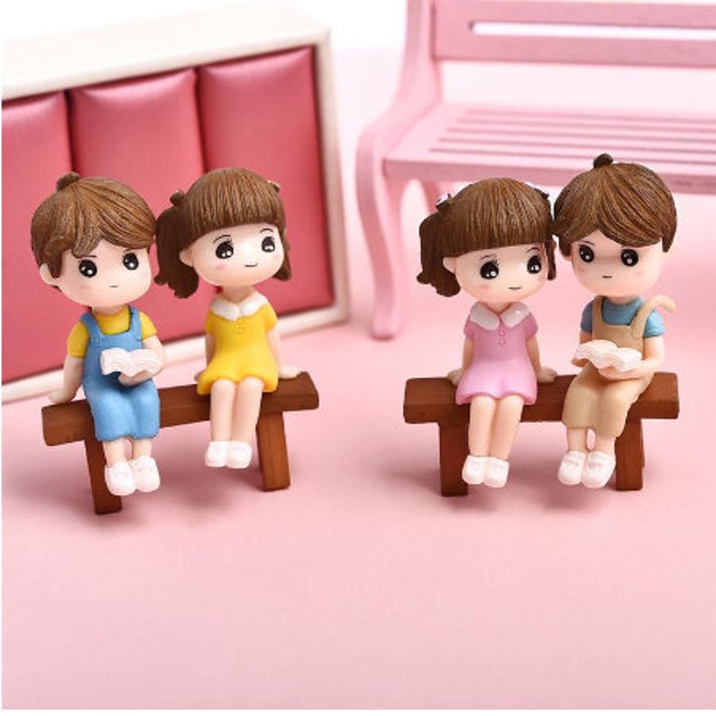 1 pair Cute Lovers Couple Figurines Miniature Craft with Etsy