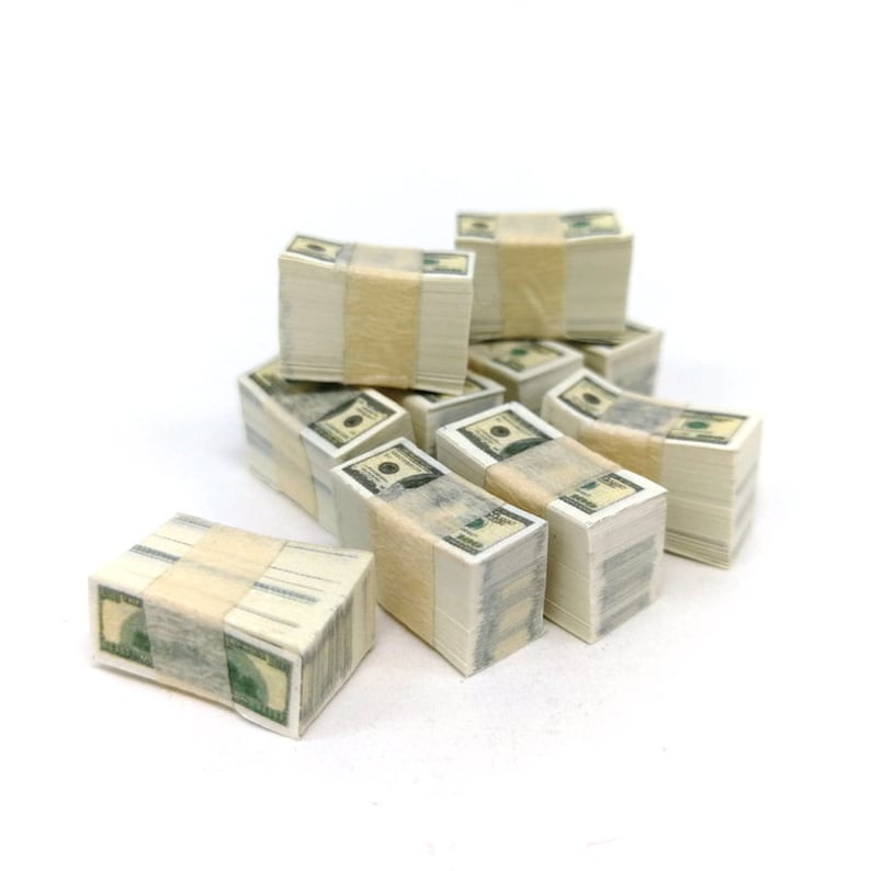 1/6 Scale Miniature Play Money Us Dollars 100 Banknotes Toys Etsy