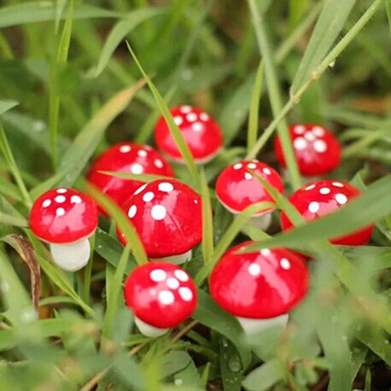 10Pcs/set 2cm Artificial Mini Mushroom Miniatures Fairy Garden | Etsy
