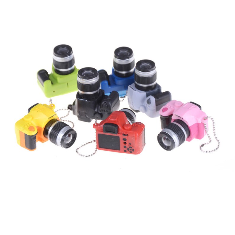 Cute Mini Camera Toy Car Keychain With Flash Light And Sound Etsy
