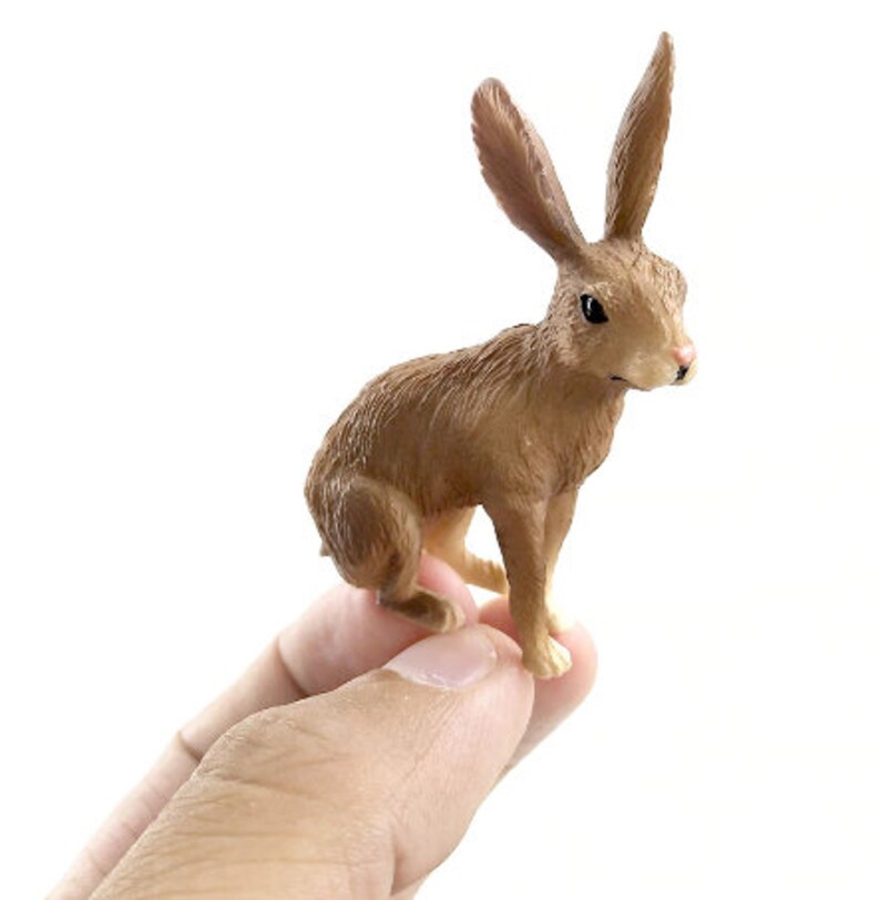 Simulation Mini Rabbit Animal Model Figure Hare Figurine Home Etsy