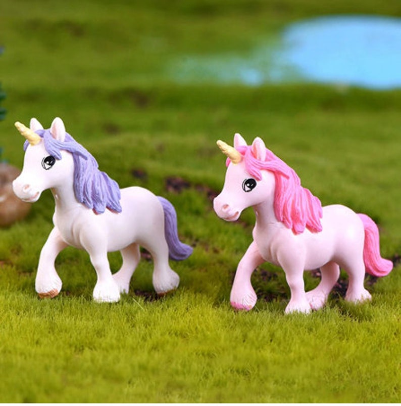 1Pc Cute Unicorn Miniatures Figurines Fairy Garden Ornaments Etsy