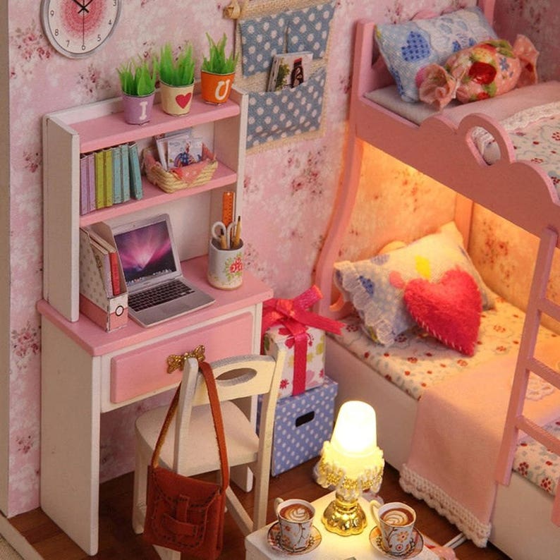 FREE Shippinghandmade Wooden Doll House Toys With Furnitures Etsy