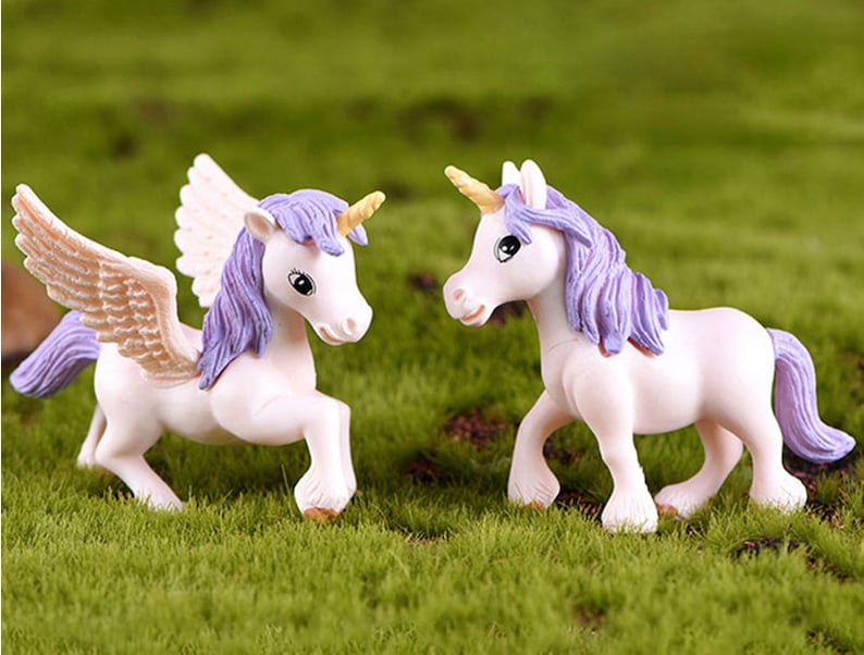 1Pc Cute Unicorn Miniatures Figurines Fairy Garden Ornaments Etsy
