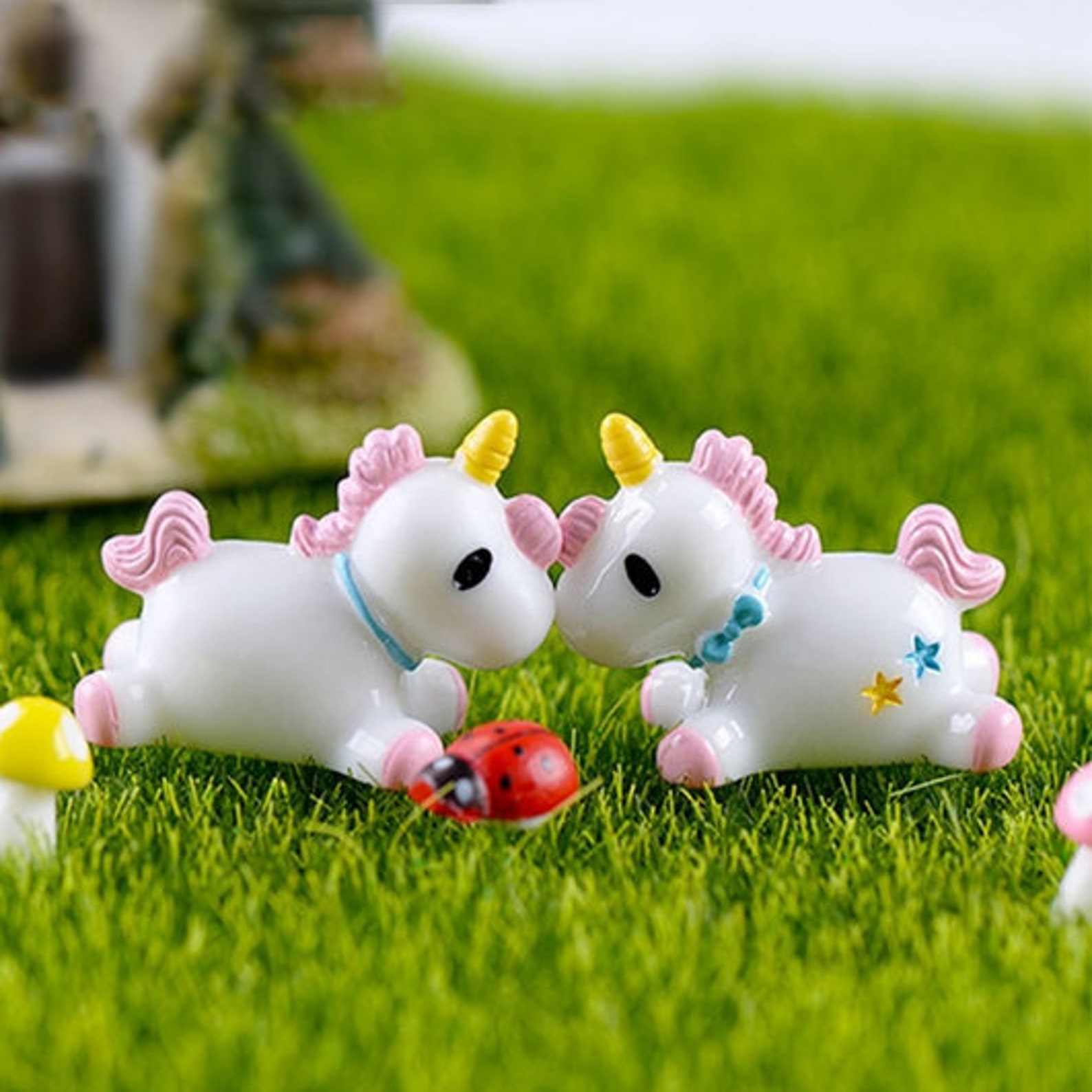 2pcs/lot Unicorn Horse Figurine Miniature Statue Decoration Etsy