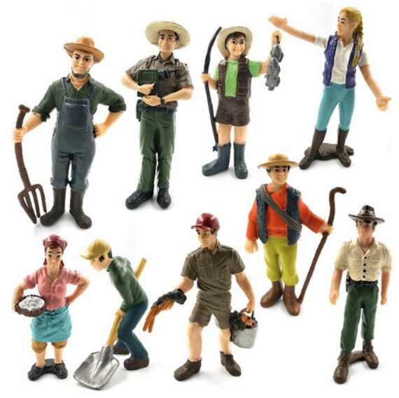 Simulation Farmer Model Figurine Figure Statue Micro Garden Miniature Ornament