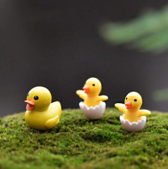 10 Stücke Miniatur Harz Gelbe Enten Puppenhaus Handwerk Fee Garten Bonsai Dekor*