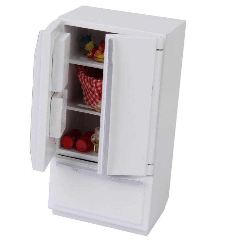 Wooden 1/12 Dollhouse Miniature Furniture Fridge Refrigerator Etsy