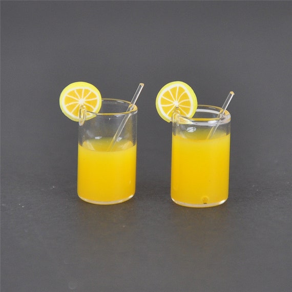 Miniature Lemon Water Drink Cup Accessories For 1:12 Dollhouse Toy Decoration
