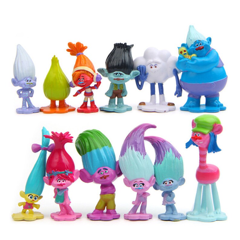 12pcs / lot Trolls Action Figure Poppy Branch speelgoed set Etsy