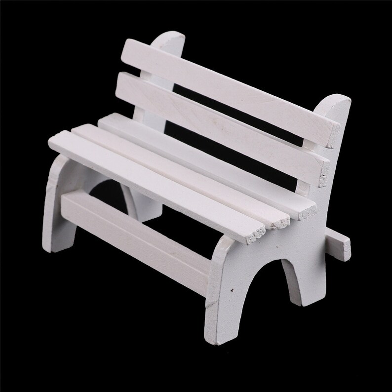Dollhouse Furniture 1 6 Scale White Patio Park Bench Doll House Accessories