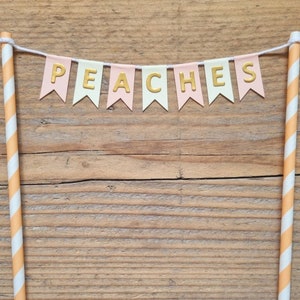 Peach and Cream Cake Topper Cake Bunting - can be Personalised