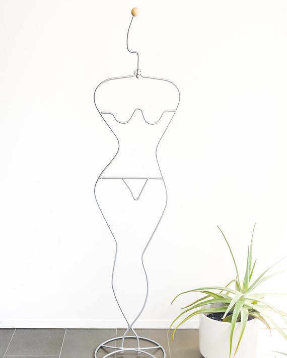 Vintage 80s Ikea Valet Stand //female Figural Clothes Rack // Bent