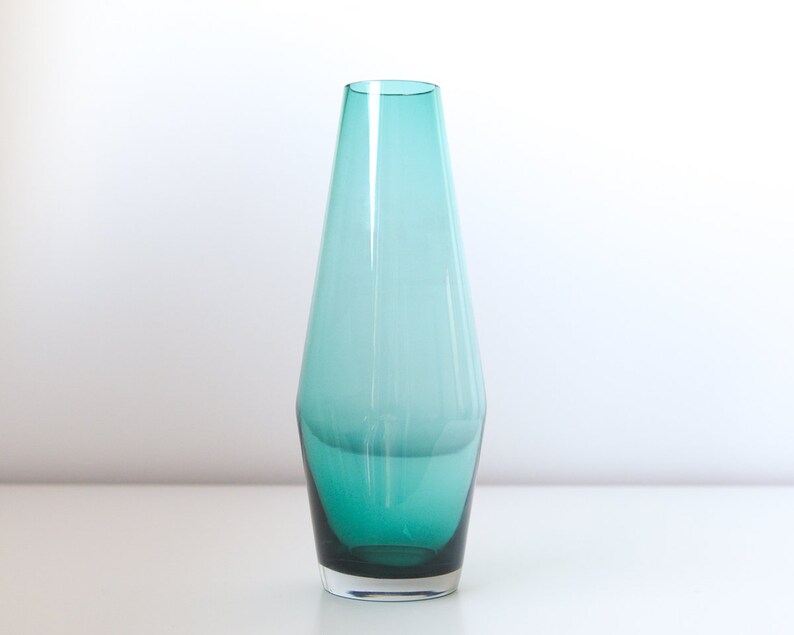 Riihimaen Lasi Oy Riihimaki Blue Glass Vase Designed By Tamara Aladin Glass