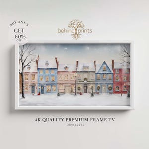 Moldura de inverno para TV, Moldura de inverno para TV Samsung, Moldura de natal para TV, Decoração de parede para vila de natal, Moldura de inverno para TV Samsung