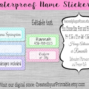 Custom Waterproof labels Dishwasher safe School labels Kid&#39;s Labels name stickers Daycare Sticker camp name tags This belongs to stickers