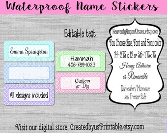 Custom Waterproof labels Dishwasher safe School labels Kid's Labels name stickers Daycare Sticker camp name tags This belongs to stickers