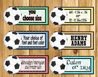 Soccer Dishwasher safe and Waterproof Soccer School labels Kid's Labels name sticker Daycare Stickers name tags This belongs to stickers