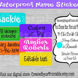 Kid&#39;s name Labels Waterproof name stickers School supply labels Dishwasher safe School label personalized name labels Daycare bottle sticker