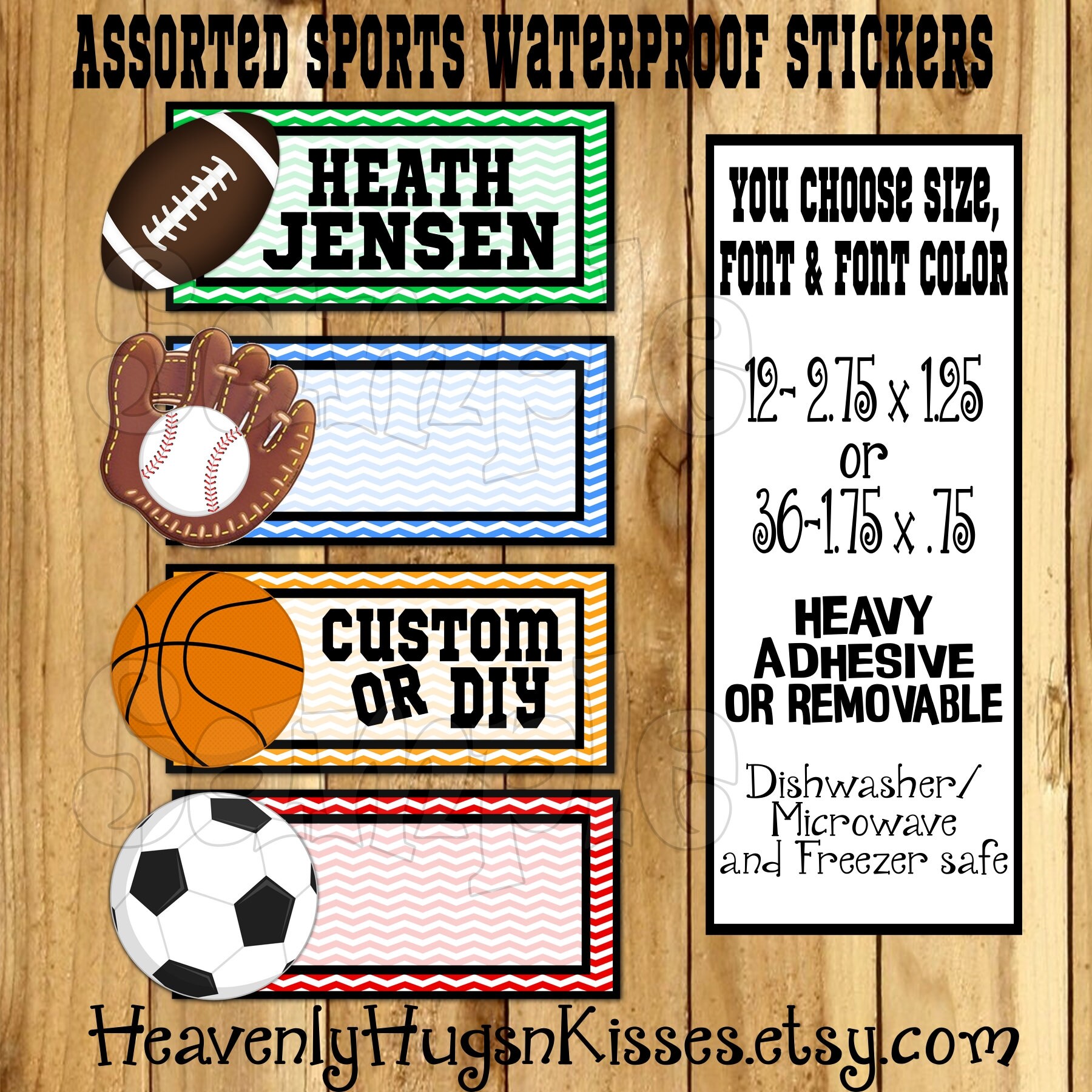 - Waterproof Name Stickers Soccer Custom Sports Combo Label Pack Stick-On & Easy to Apply 88 ct. 