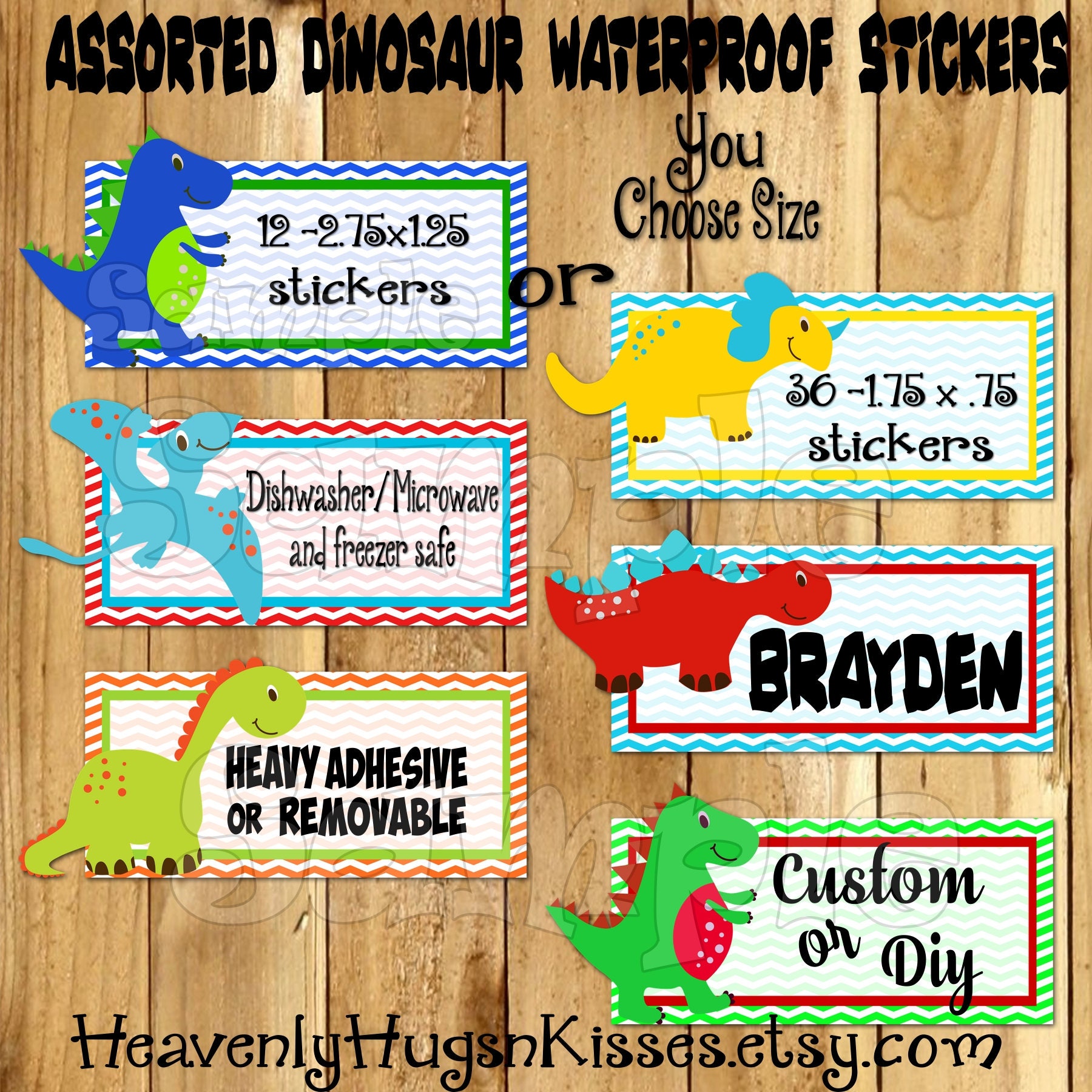 Dinosaurs Waterproof Stickers