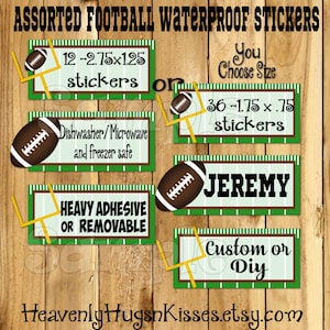 Dishwasher safe and Waterproof Kid&#39;s Labels name sticker Football Daycare Stickers name tags Foot ball School labels This belongs to sticker